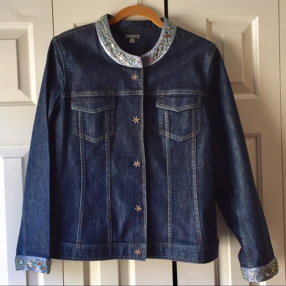 J. Jill Denim Jacket Embellished